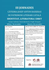 III Jornades Càtedra Baixeras. Identitat, literatura i dret